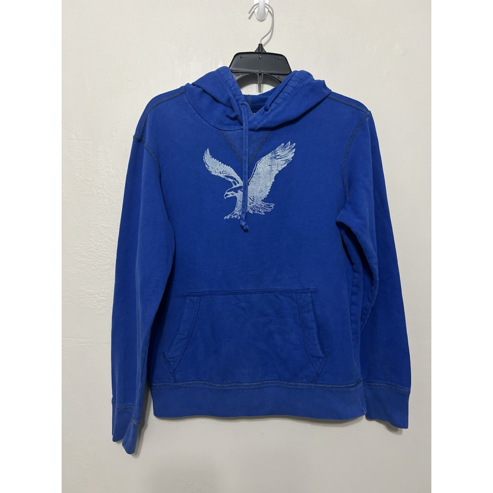 American Eagle Hoodie Mens Vintage‎ Classic Pullover Sweatshirt Size XS Blue